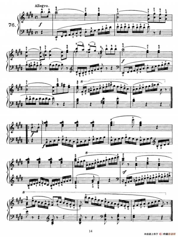 One Hundred and Ten Easy and Progressive Exercises Op.453（车尔尼110首简易练习曲 72——80）