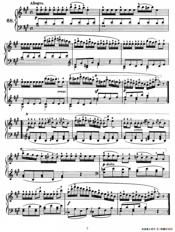 One Hundred and Ten Easy and Progressive Exercises Op.453（车尔尼110首简易练习曲 61——71）