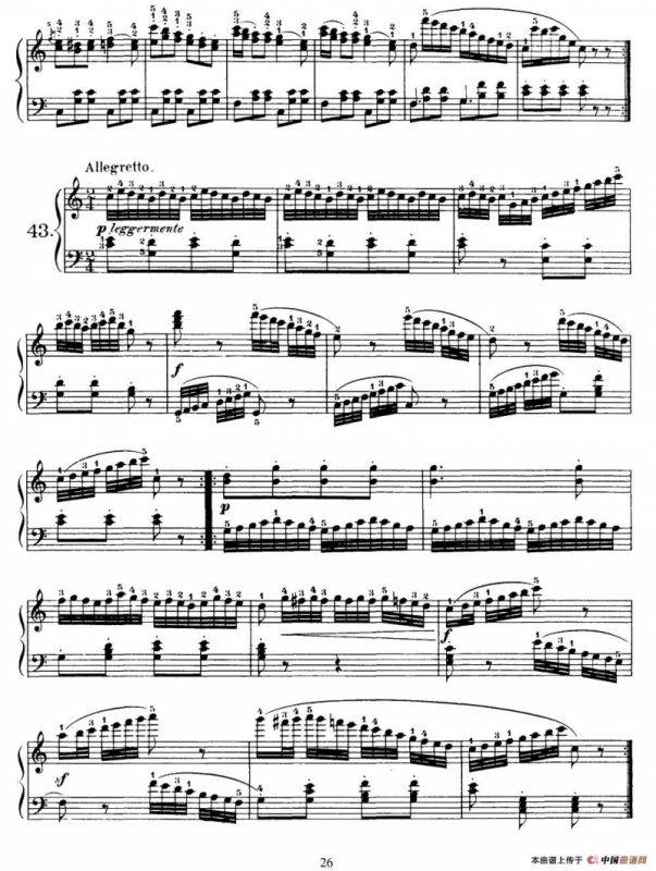 One Hundred and Ten Easy and Progressive Exercises Op.453（车尔尼110首简易练习曲 41——51）