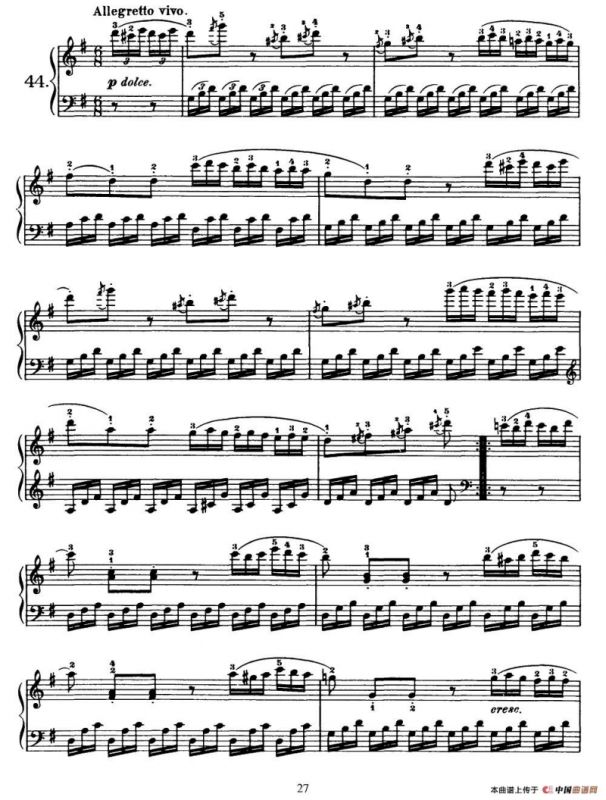 One Hundred and Ten Easy and Progressive Exercises Op.453（车尔尼110首简易练习曲 41——51）