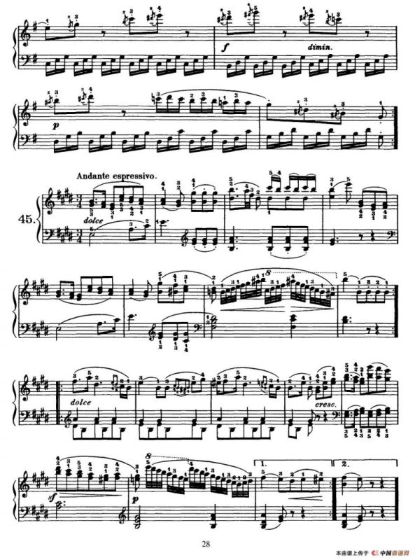 One Hundred and Ten Easy and Progressive Exercises Op.453（车尔尼110首简易练习曲 41——51）