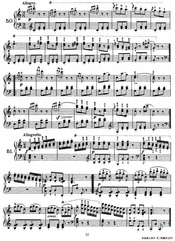 One Hundred and Ten Easy and Progressive Exercises Op.453（车尔尼110首简易练习曲 41——51）