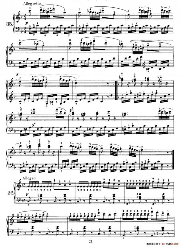 One Hundred and Ten Easy and Progressive Exercises Op.453（车尔尼110首简易练习曲 31——40）