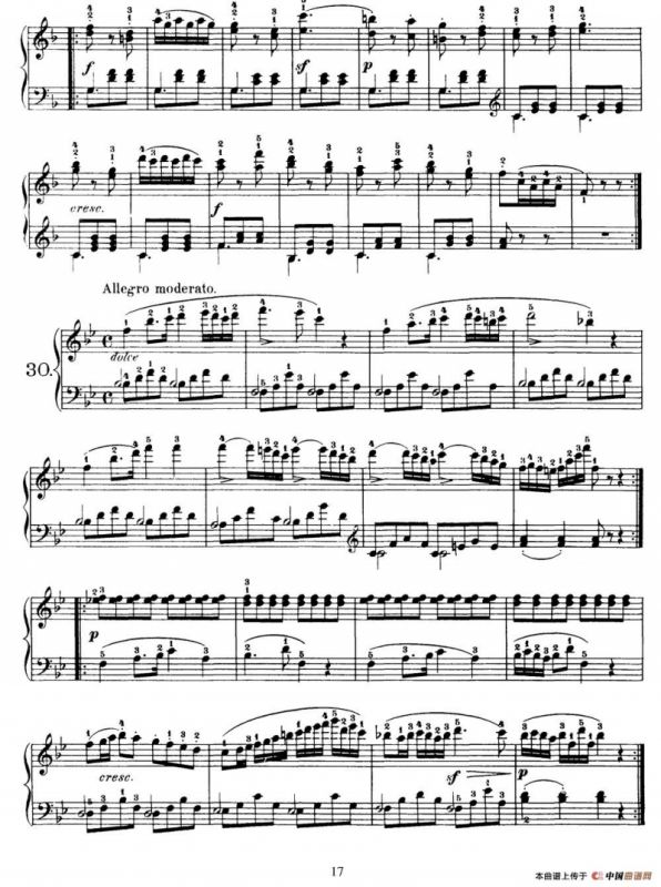 One Hundred and Ten Easy and Progressive Exercises Op.453（车尔尼110首简易练习曲 21——30）