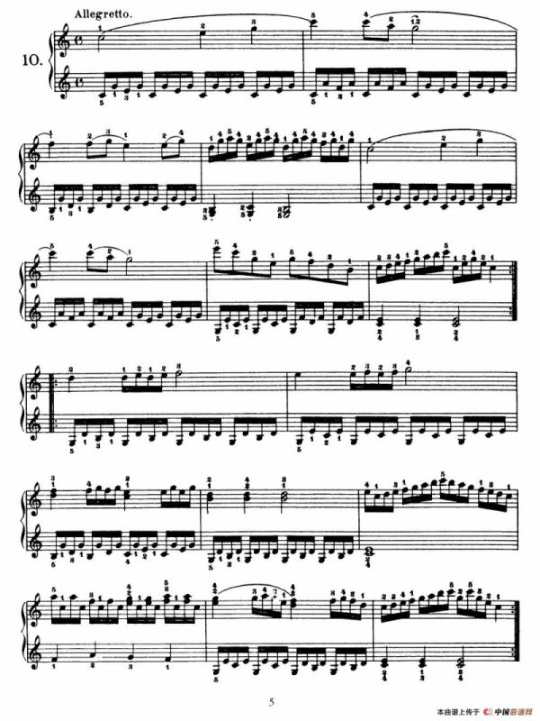 One Hundred and Ten Easy and Progressive Exercises Op.453（车尔尼110首简易练习曲 1——10）