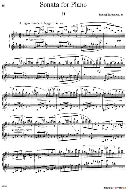 塞缪尔·巴伯 - 降e小调钢琴奏鸣曲 op.26 v.2