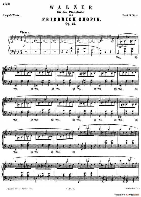 降A大调圆舞曲Op.42