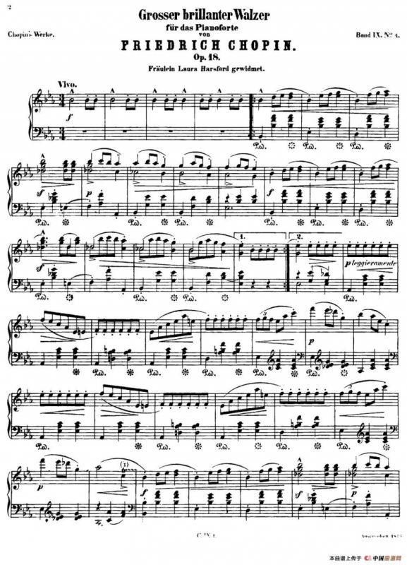 Grande valse brillante Op18（降E大调华丽圆舞曲Op.18 ）