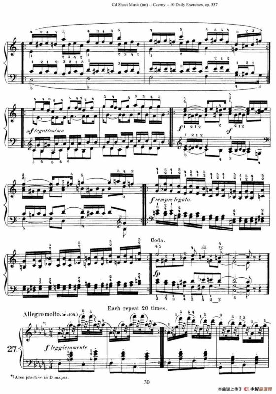 Czerny - 40 Daily Exerci Op.337（25—30）（40首日常训练曲）
