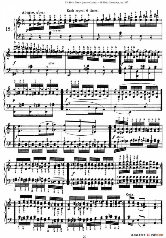 Czerny - 40 Daily Exerci Op.337（16—20）（40首日常训练曲）