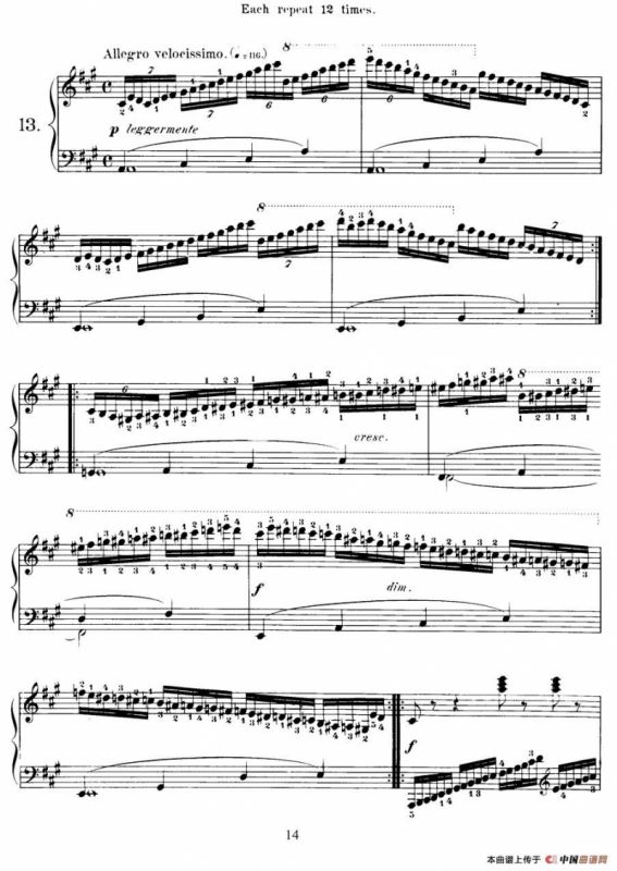 Czerny - 40 Daily Exerci Op.337（11—15）（40首日常训练曲）