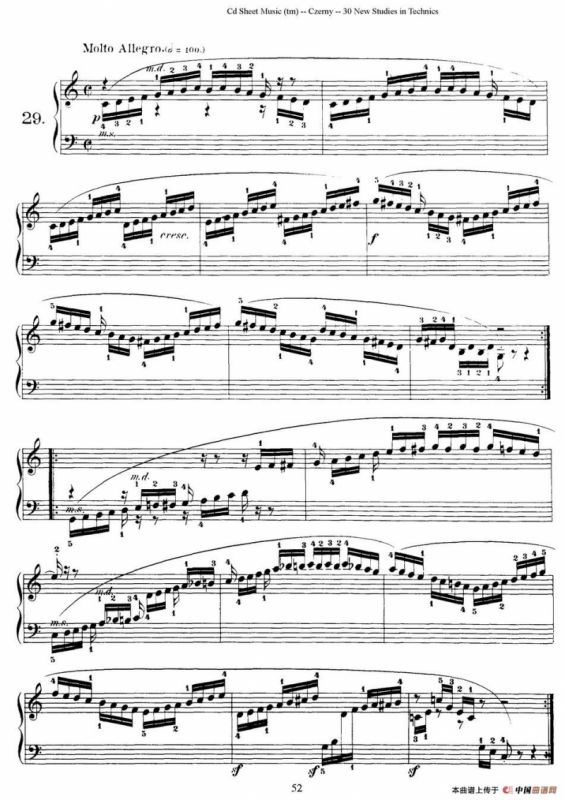 Czerny - 30 New Studies - 29（车尔尼Op849 - 30首练习曲）