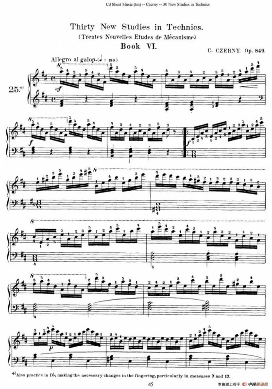Czerny - 30 New Studies - 25（车尔尼Op849 - 30首练习曲）