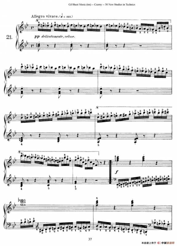Czerny - 30 New Studies - 21（车尔尼Op849 - 30首练习曲）