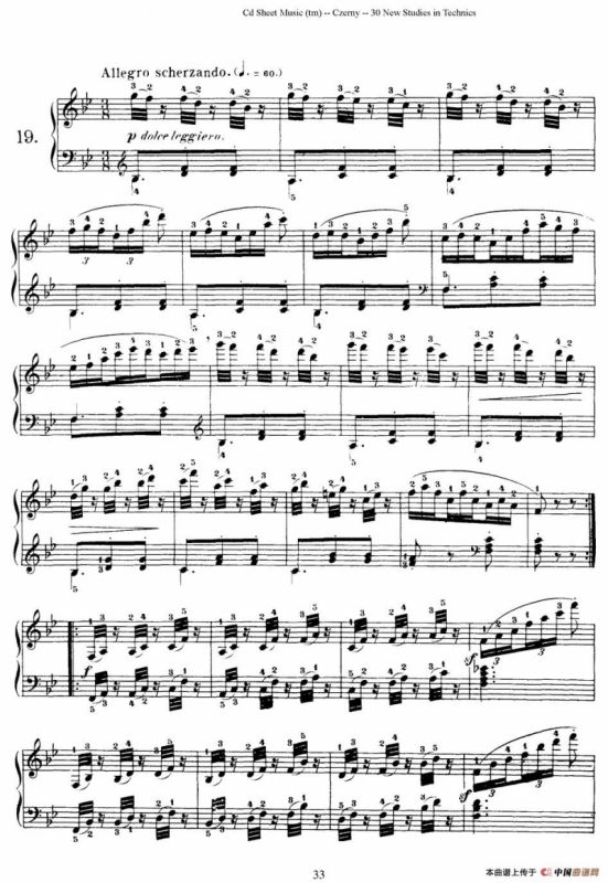 Czerny - 30 New Studies - 19（车尔尼Op849 - 30首练习曲）