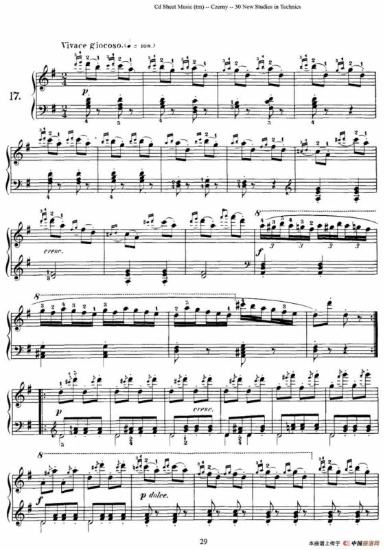 Czerny - 30 New Studies - 17（车尔尼Op849 - 30首练习曲）