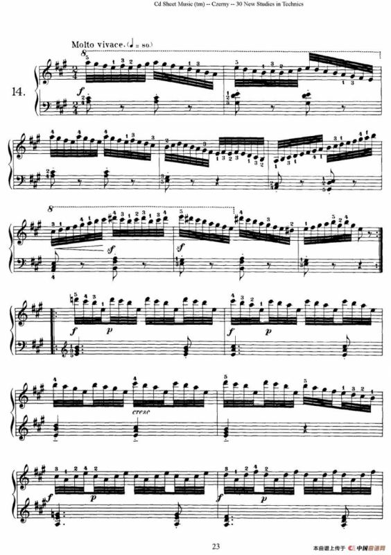 Czerny - 30 New Studies - 14（车尔尼Op849 - 30首练习曲）
