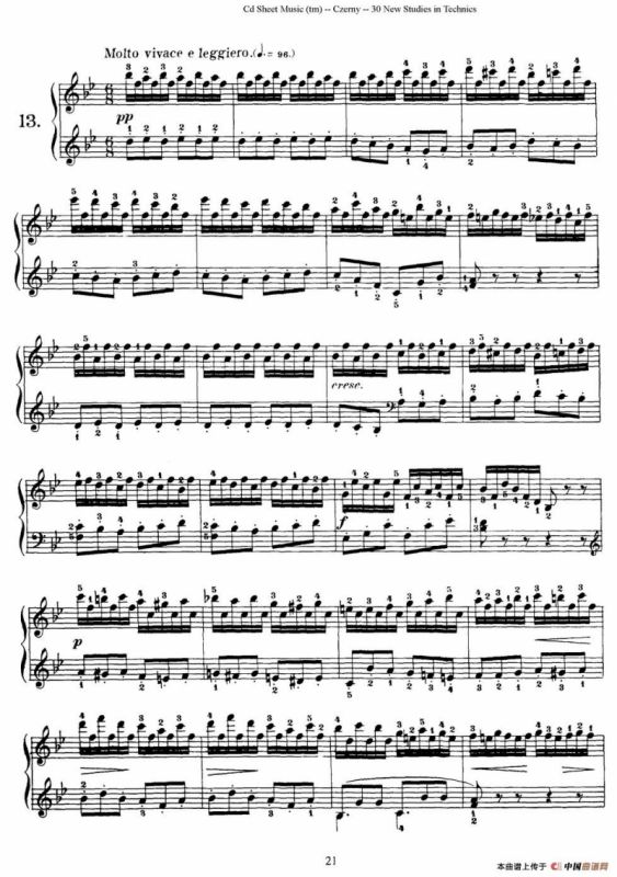 Czerny - 30 New Studies - 13（车尔尼Op849 - 30首练习曲）