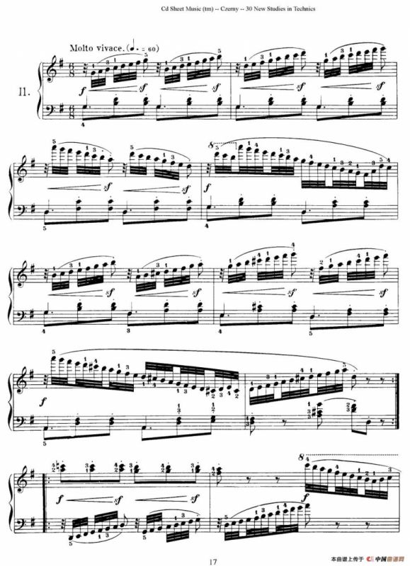 Czerny - 30 New Studies - 11（车尔尼Op849 - 30首练习曲）