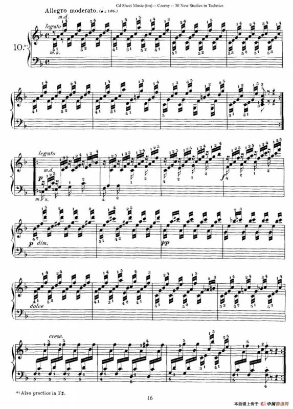 Czerny - 30 New Studies - 10（车尔尼Op849 - 30首练习曲）