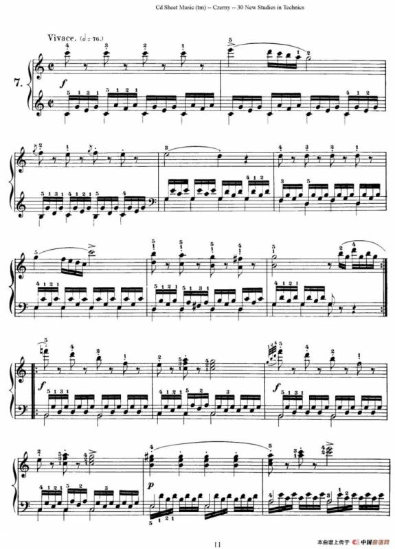 Czerny - 30 New Studies - 7（车尔尼Op849 - 30首练习曲）