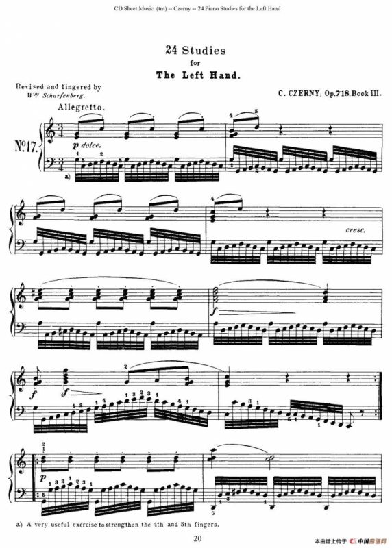 Czerny - 24 Piano Studie（17—24）（车尔尼 - 24首钢琴练习曲）