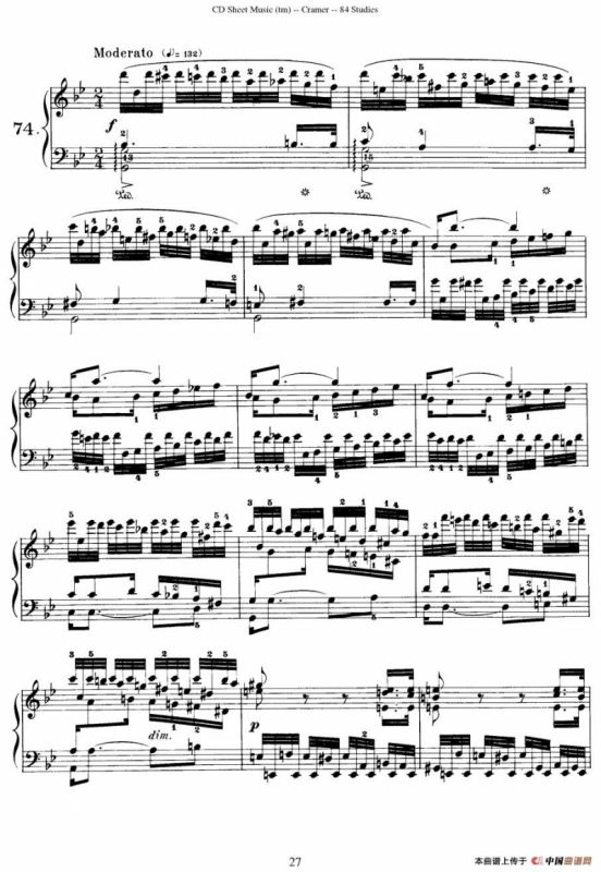 Cramer - 84 exercices（71—75）（克拉莫84首钢琴练习曲）