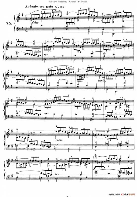 Cramer - 84 exercices（71—75）（克拉莫84首钢琴练习曲）