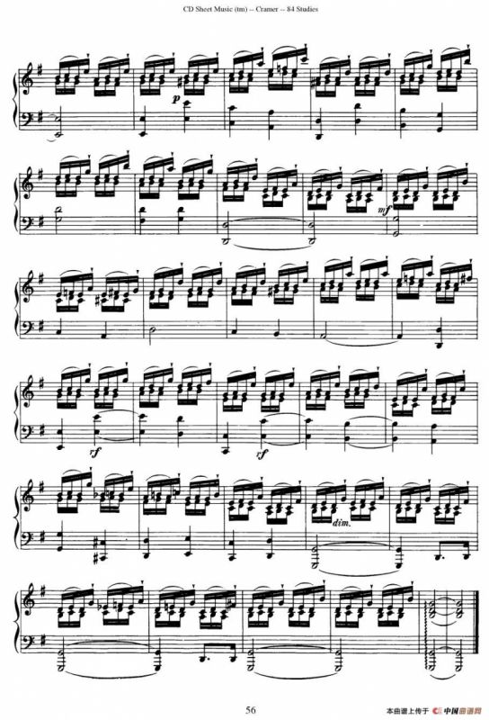 Cramer - 84 exercices（56—60）（克拉莫84首钢琴练习曲）