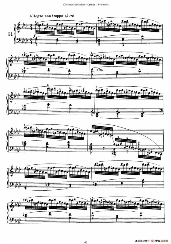 Cramer - 84 exercices（51—55）（克拉莫84首钢琴练习曲）