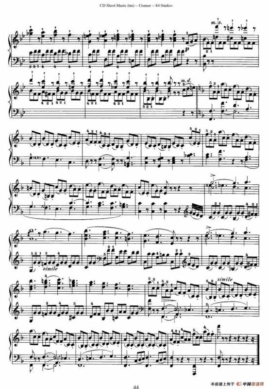 Cramer - 84 exercices（51—55）（克拉莫84首钢琴练习曲）