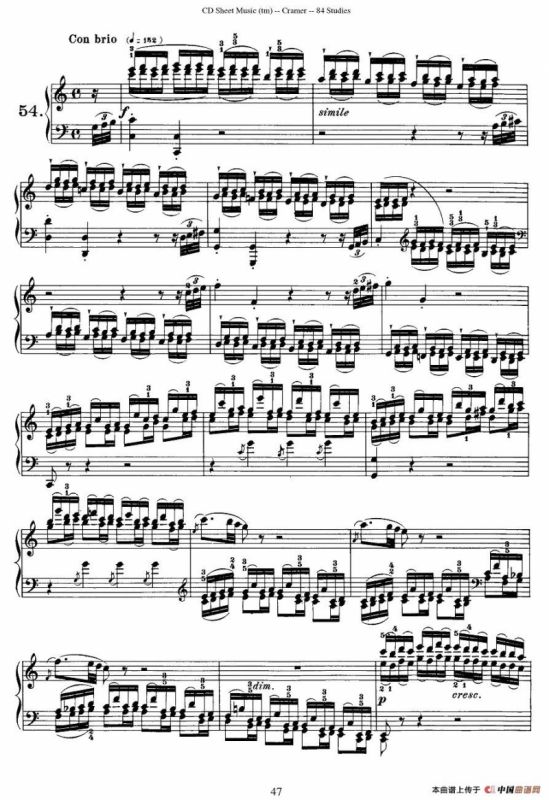 Cramer - 84 exercices（51—55）（克拉莫84首钢琴练习曲）