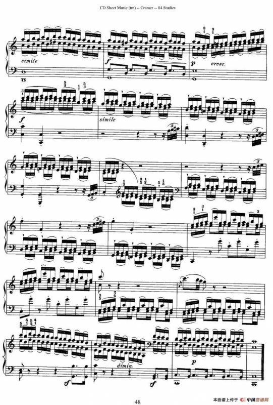 Cramer - 84 exercices（51—55）（克拉莫84首钢琴练习曲）