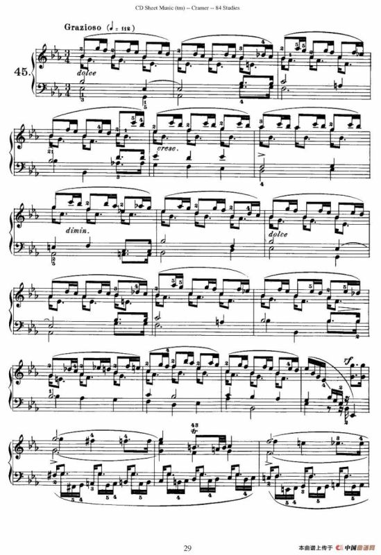 Cramer - 84 exercices（41—45）（克拉莫84首钢琴练习曲）