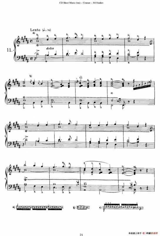 Cramer - 84 exercices（11—15）（克拉莫84首钢琴练习曲）