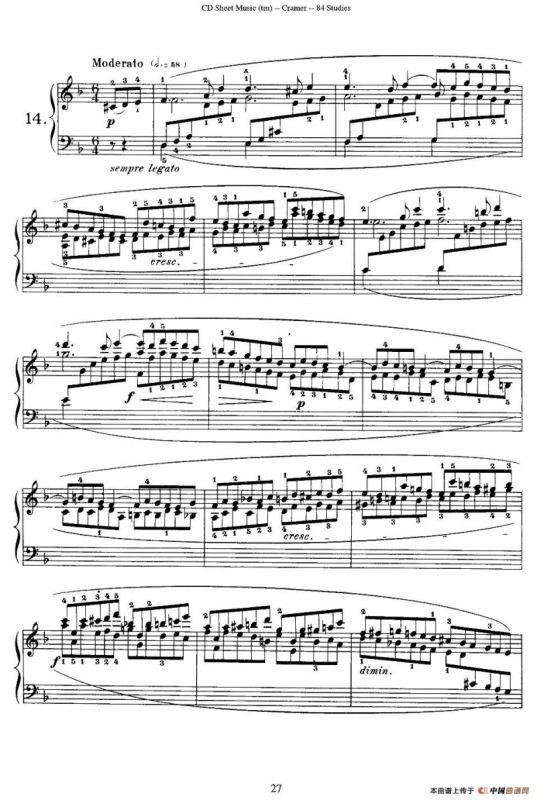 Cramer - 84 exercices（11—15）（克拉莫84首钢琴练习曲）