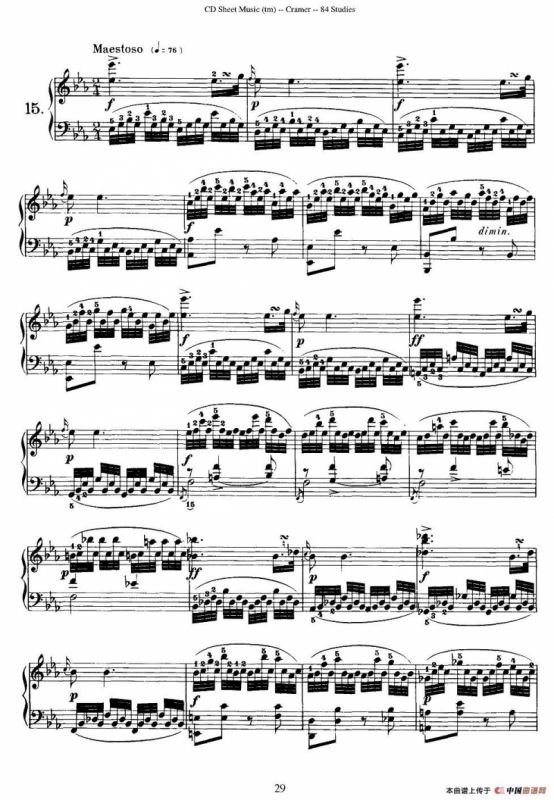 Cramer - 84 exercices（11—15）（克拉莫84首钢琴练习曲）