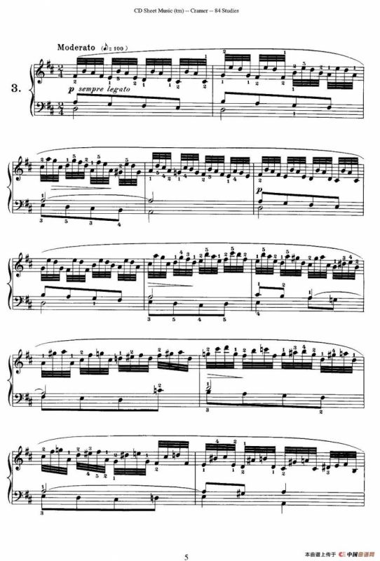 Cramer - 84 exercices（1—5）（克拉莫84首钢琴练习曲）