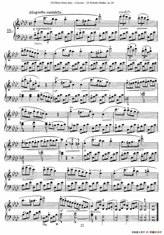 Concone - 25 Melodic Studies easy and progressive（21—25）