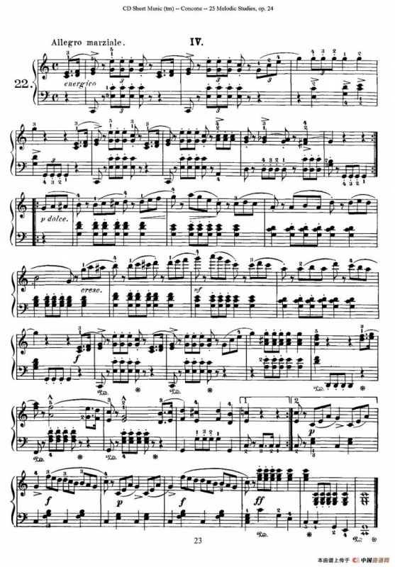 Concone - 25 Melodic Studies easy and progressive（21—25）