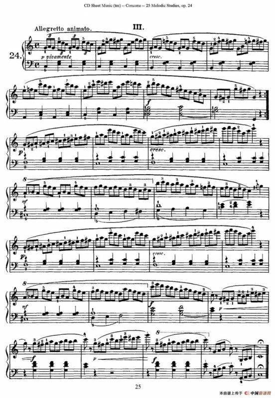 Concone - 25 Melodic Studies easy and progressive（21—25）