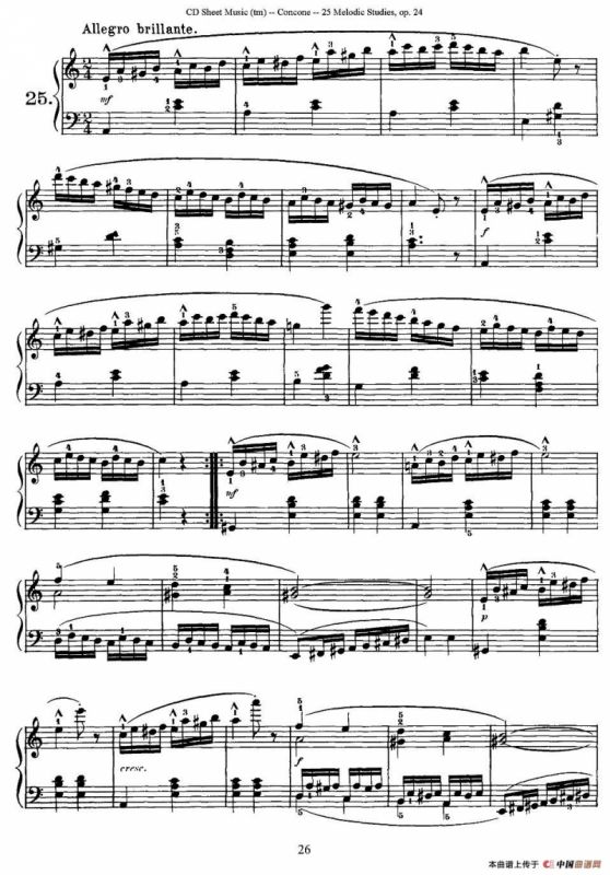 Concone - 25 Melodic Studies easy and progressive（21—25）