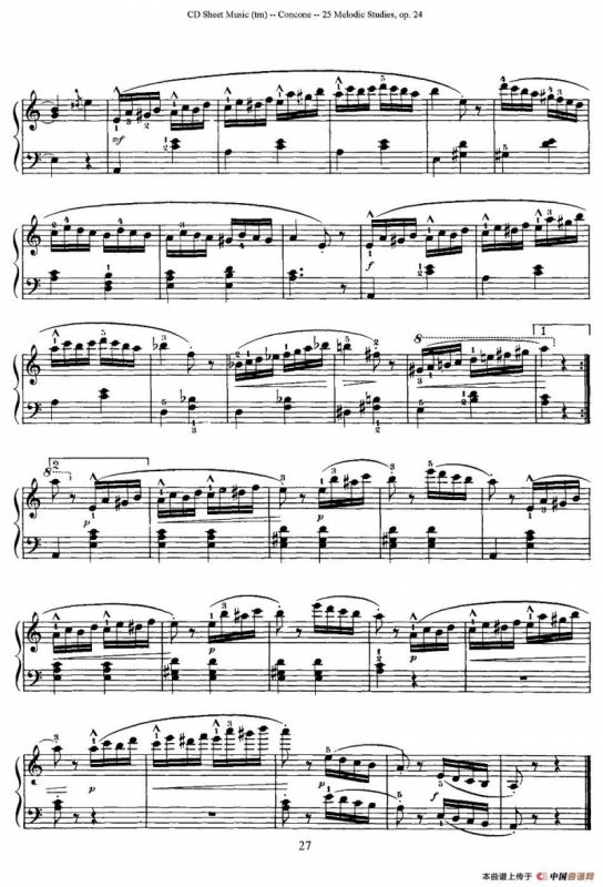 Concone - 25 Melodic Studies easy and progressive（21—25）