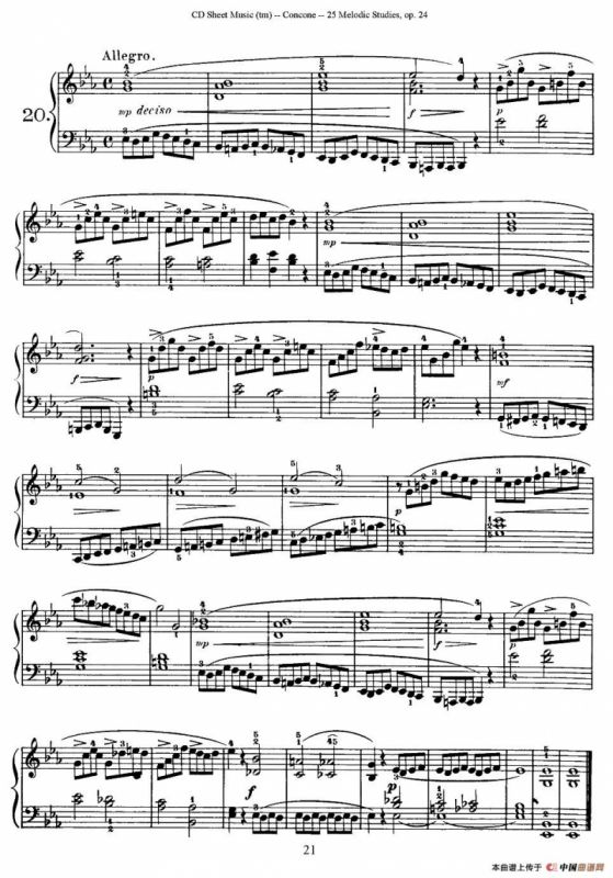 Concone - 25 Melodic Studies easy and progressive（16—20）