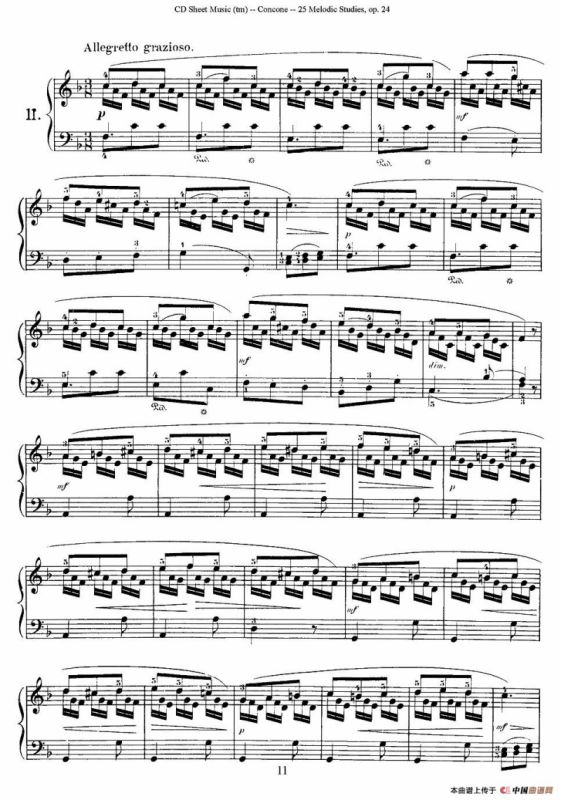 Concone - 25 Melodic Studies easy and progressive（11—15）
