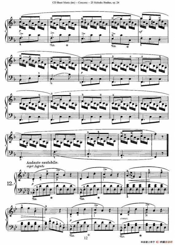 Concone - 25 Melodic Studies easy and progressive（11—15）