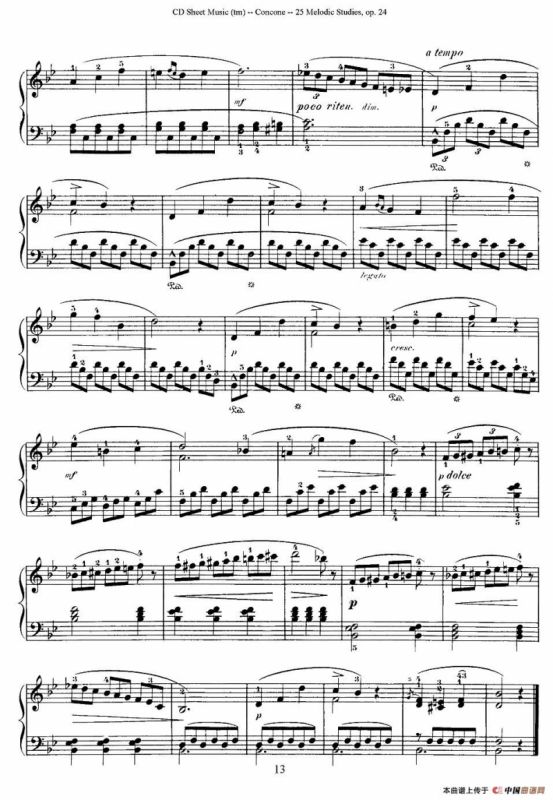 Concone - 25 Melodic Studies easy and progressive（11—15）