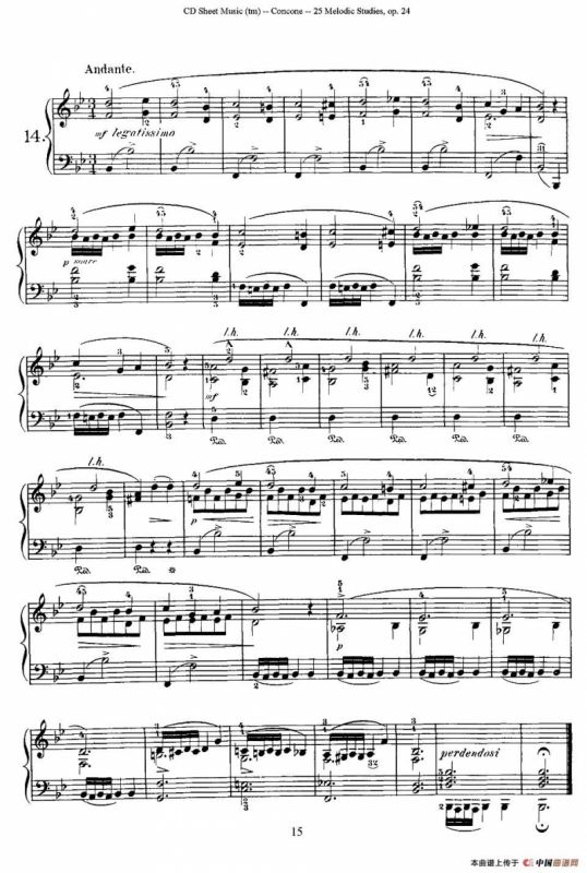 Concone - 25 Melodic Studies easy and progressive（11—15）