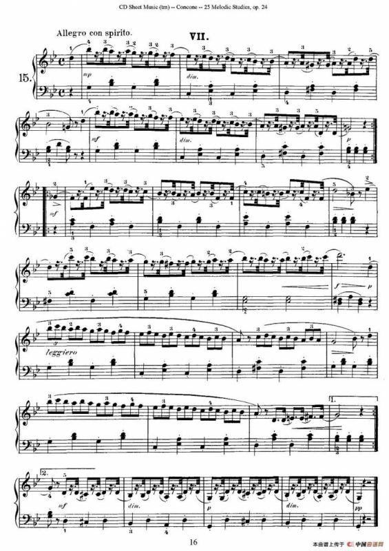 Concone - 25 Melodic Studies easy and progressive（11—15）