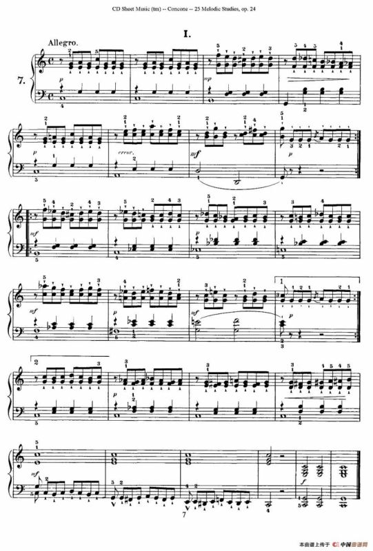 Concone - 25 Melodic Studies easy and progressive（6—10）